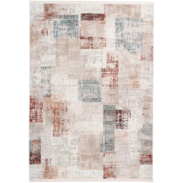 Dutch XXL Vintage Vloerkleed | Tapijt | Akropolis | Abstract | Grijs/Zalmroze Grijs / Zalmroze