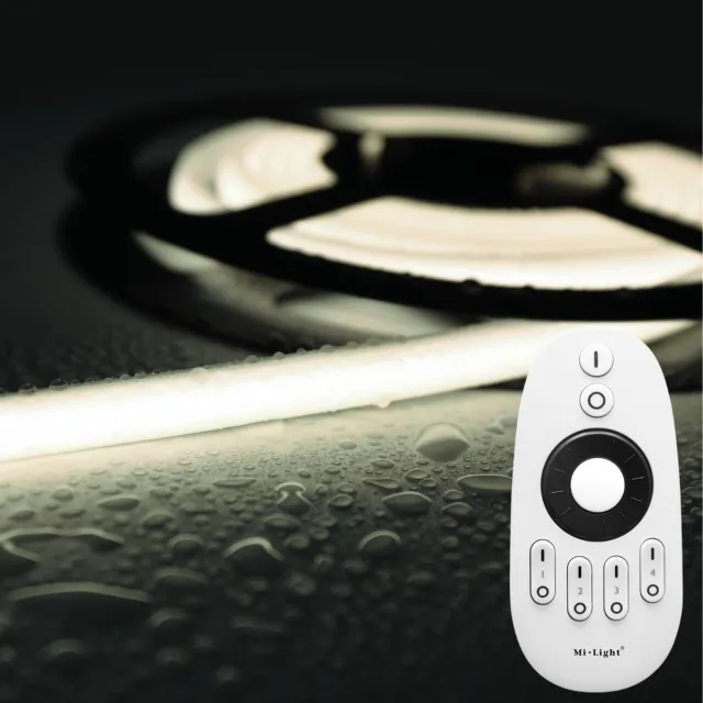 DiamantLED LED Strip COB - 10 Meter - Complete Set - 4000k - Neutraal Wit - 24V - IP68 Waterdicht - 480LED/m - Met RF Mi-Light(MiBoxer) Afstandsbediening