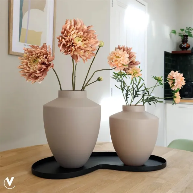 Vase The World Vaas Tugela | Large | matte ivory | Ø28 x H36 cm mat beige