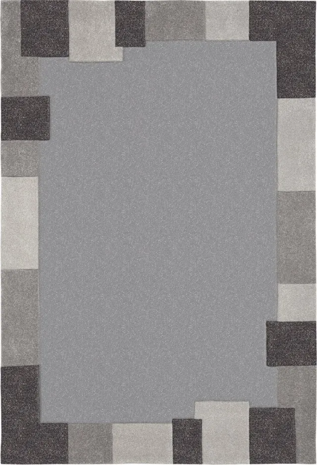 Padiro design laagpolig vloerkleed - donkerbeige - modern geometrisch patroon - voor vloerverwarming - van modacryl, polyester en katoen