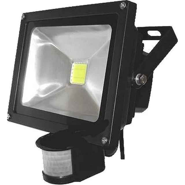 ABC-Led 20W LED / PIR schijnwerper Koud Wit / 6500K zwart