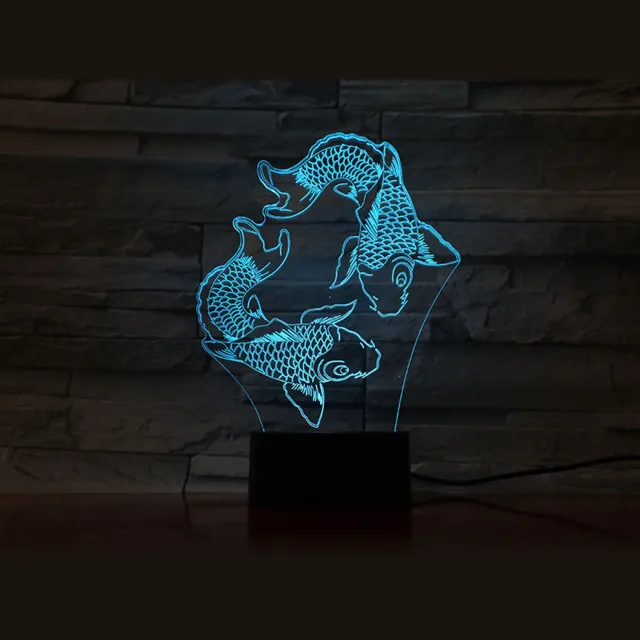 MC Living 3D Led Lamp Met Gravering - RGB 7 Kleuren - Karpers
