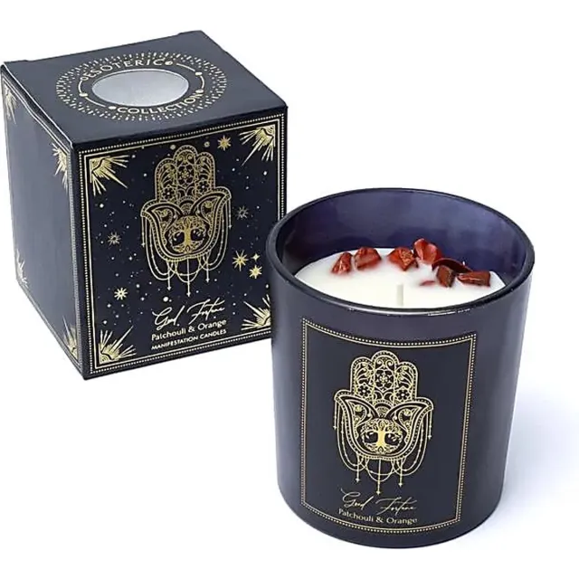 Song of India Pure Works - Good Fortune - Manifestatie - Geurkaars - Rode jaspis - Patchouli - Orange - 20 branduren - Song of India