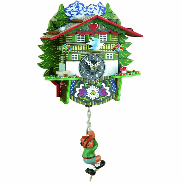 Trenkle 57_SQ_Bergbeklimmer - Wandklok - kwarts - Miniatur-Uhr meerkleurig