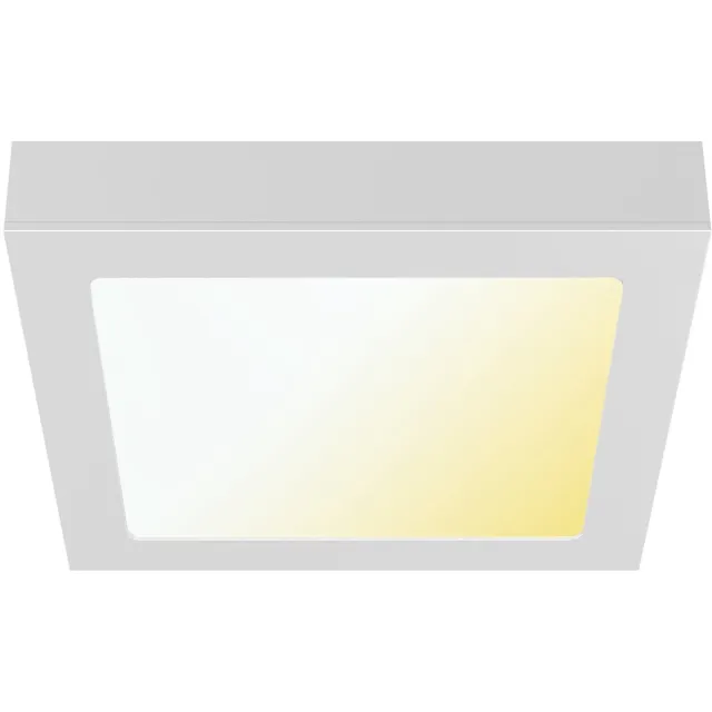 BES LED LED Paneel Slim Opbouw - Brinton Thin - 24W 2400lm 120° Bundelhoek - Aanpasbare Lichtkleur 3000K-4000K-6500K - IP40 - Vierkant - Wit - 272x272mm