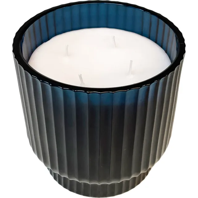 XLBoom Volta Large "Ocean Bliss" Geurkaars - in Glas - 140 branduren - Blauw - Ø15 cm
