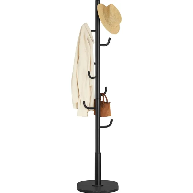 Songmics Kledingrek - Garderoberek - Cactus Kapstok staand - Metaal - Zwart - 40x40x175.3cm