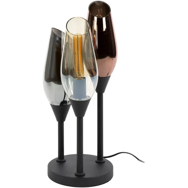 Nest of Nora Tafellamp Suni - 3-lichts modern design - Zwart Donkergrijs