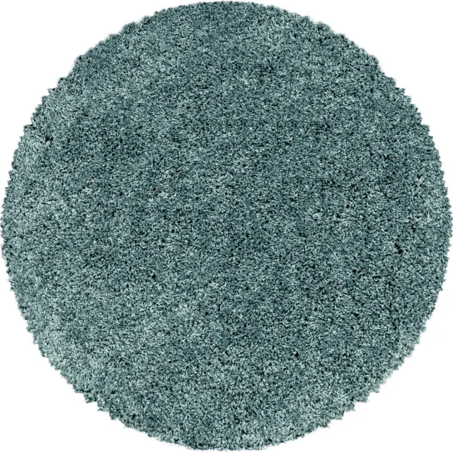 Ayyildiz Rond hoogpolig vloerkleed - Softy Blauw Groen Ø 160cm
