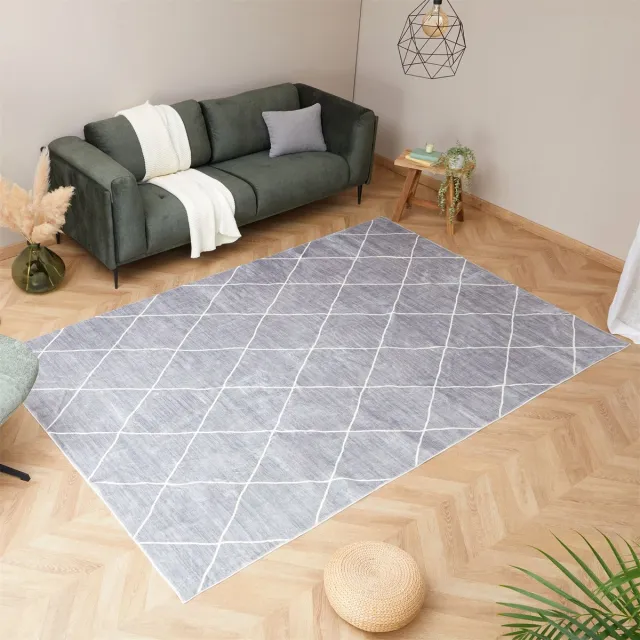 IDIMEX Wasbaar tapijt RHOMB 200 x 300 cm – Grijs