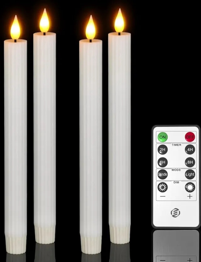Equivera Oplaadbare LED Kaarsen - Elektrische Kaarsen - Oplaadbare Waxinelichtjes - Realistische Kaarsen - Kerstverlichting - Veilig en Duurzaam Wit