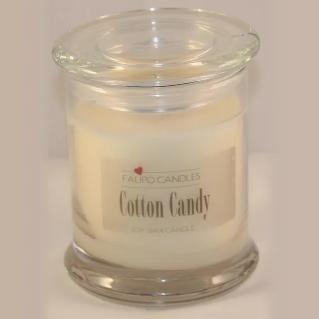 Falipo Candles Geurkaars Cotton Candy soja was (250ml) wit