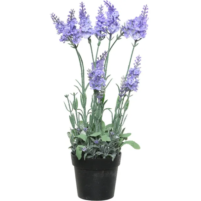 Everlands Lavendel kunstplant in pot - lila paars - D18 x H38 cm