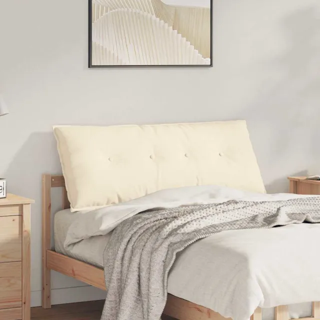 vidaXL Rugkussen Crèmekleurig 120 x 50 x 19 cm Katoen Stof