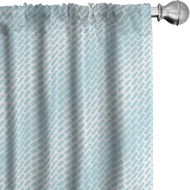 ABAKUHAUS Microfiber Gordijnen – 2x75x175 cm – Halfdonker, Lichtblauw/Wit Hellblauw
