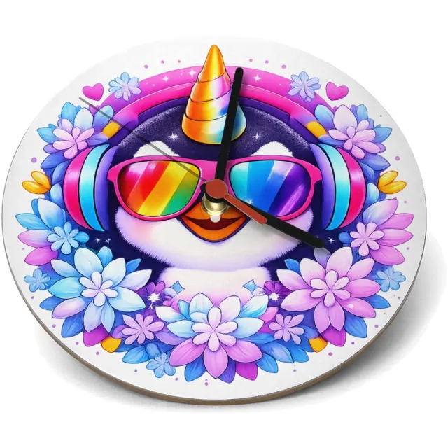 Mr Cadeautjes Klok rond Ø 19 - design Een speels karakterportret dat een alledaags dier opwaardeer | cadeau Wit