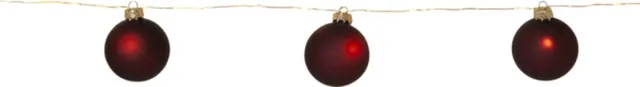 Star Trading Batterij-aangedreven decoratieve lichtketting 'Bliss', 8 rode kerstballen met LED-lichtketting, timer, L 160cm
