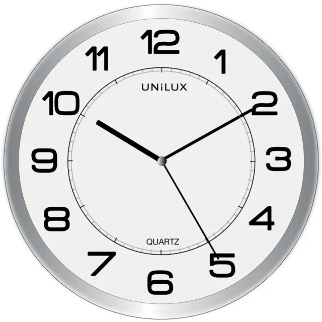 Unilux Magnet wandklok grijs-wit