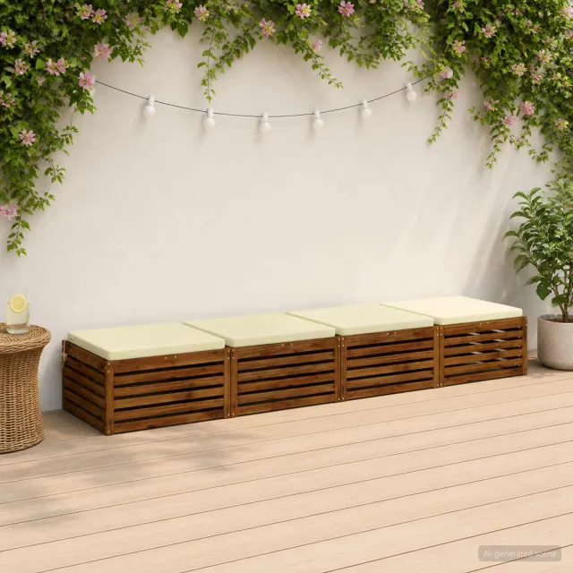 vidaXL Zitkussens SOEST 4 st 100% Polyester Crèmekleurig