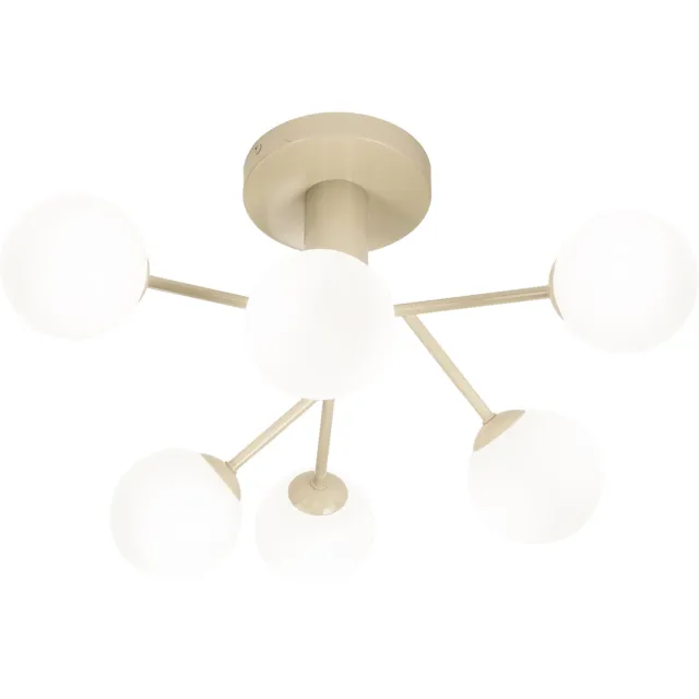 Lumidora Plafondlamp 75102 - Plafonniere - GINO - 6 Lichts - G9 - Beige - Metaal