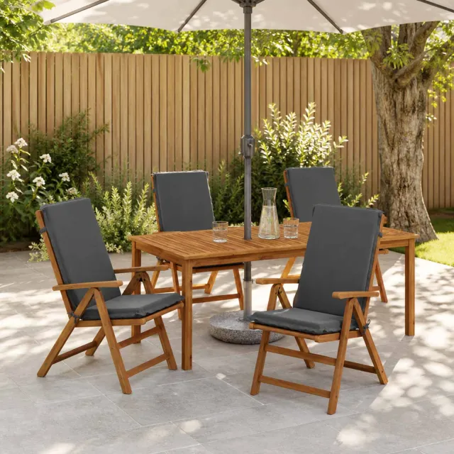 vidaXL Kussen voor stoel met hoge rug GEMERT 4 st 100% Polyester anthraciet