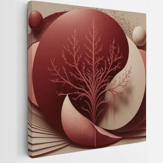 Saammp Canvas Schilderij - boom - Abstract - 30x30 - Foto op canvas - Wanddecoratie - Muurdecoratie Woonkamer - Slaapkamer decoratie - Canvas Print Multicolor