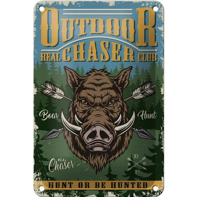 Femer Blechschild Outdoor 12x18cm Jagd real chaser club
