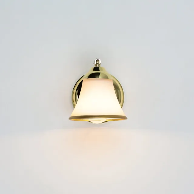 Licht Erlebnisse Licht-Erlebnisse - Grando - Wandlamp - E14 - van - Metaal glas - in - goud wit goud|wit