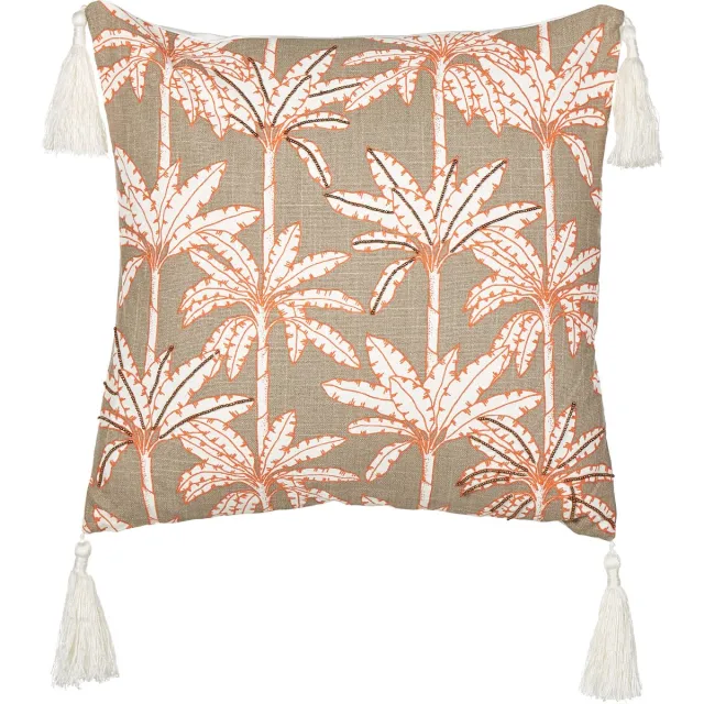 Beliani MELOBESIA - Sierkussen - Meerkleurig - 45 x 45 cm - Katoen Beige
