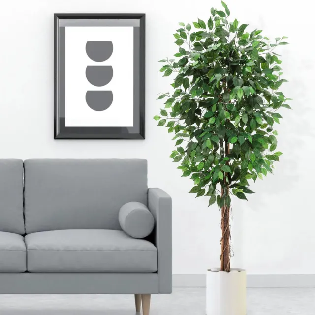 Triumpunpre 180cm Kunstmatige vijgenboom, realistische bladeren, decoratie voor binnen en buiten, perfect groen voor thuis en kantoor