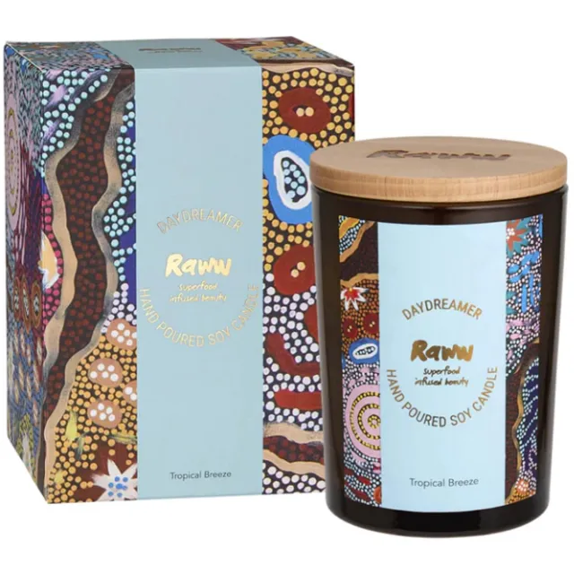 RAWW Cosmetics RAWW - Candle-Tropical Breeze - Natuurlijke kaars - Sojawas - Geurkaars met fruitige en zomerse tonen