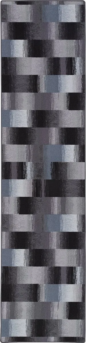 Snapstyle Design velours vloerkleed loper Mystic Karo Blauw