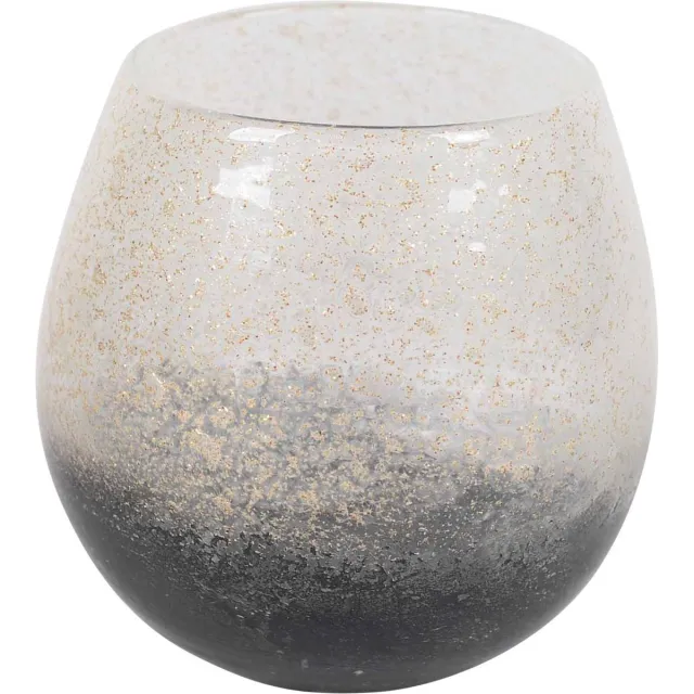Rasteli Vaas - glas - grijs - D15 x H14,5 cm - Opening 10 cm