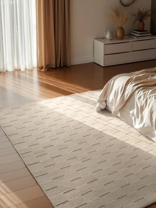 Villeroy & Boch Wollen vloerkleed Scala Blocks - Crème - Natuurlijk Tapijt - Laagpolig - 80x200 cm