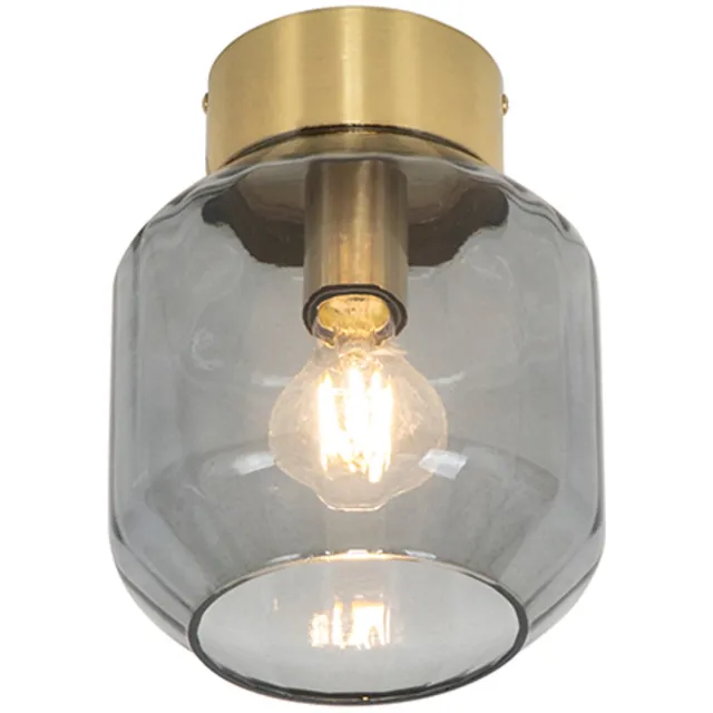 QAZQA stiklo - Moderne Plafondlamp - 1 lichts - Ø 175 mm - Goud/messing - Woonkamer | Slaapkamer | Keuken