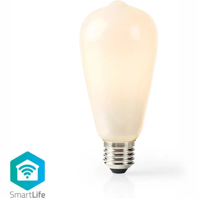 Nedis SmartLife LED Filamentlamp - Wi-Fi - E27 - 500 lm - 5 W - Warm Wit - 2700 K - Glas - Android / IOS - ST64 - 1 Stuks