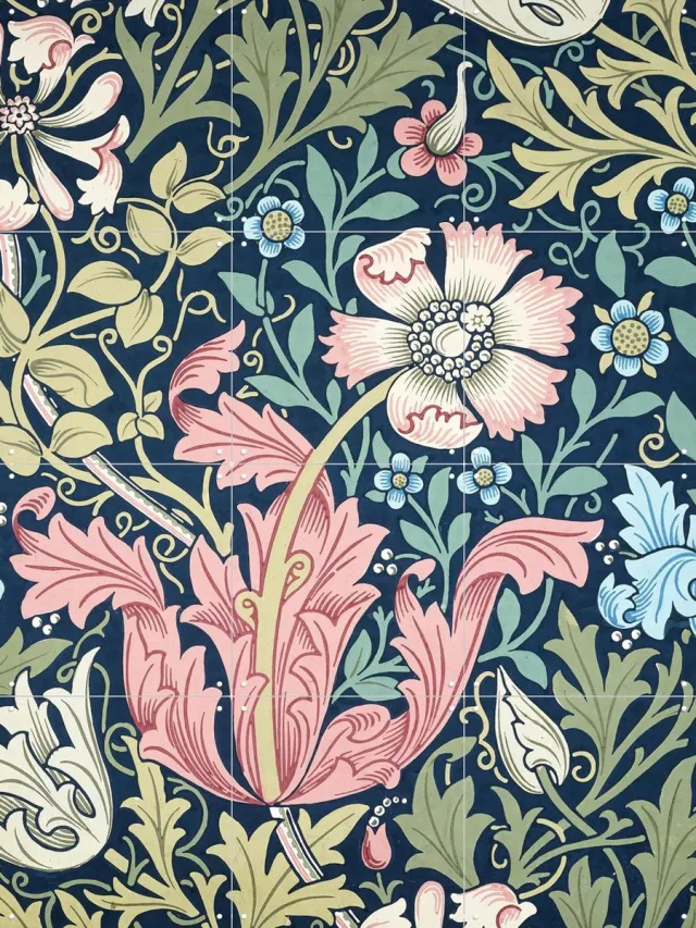 IXXI Compton, William Morris & Victoria and Albert Museum - 60 x 80 cm - Grote wanddecoratie en posters - Illustraties, Ornamenteel Ontwerp Roze