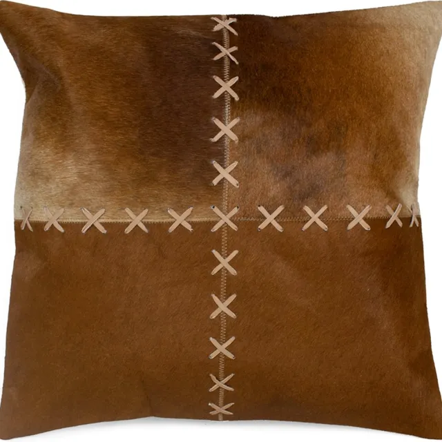 Mars & More Sierkussen dekensteek koe - bruin/wit - 45 x 45 cm