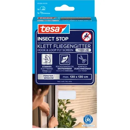 Tesa Raamhor Insect Stop - 130x130cm - Wit - Textiel