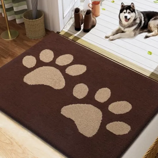 Homaxy Deurmat Binnen - Anti slip Deurmat - Schoonloopmat - Droogloopmat voor binnen - 80x100 - donkerbruin met lichtbruin