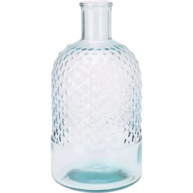 H&S Collection Bloemenvaas Salerno - Gerecycled glas - transparant - 12 x 23 cm - Fles vorm