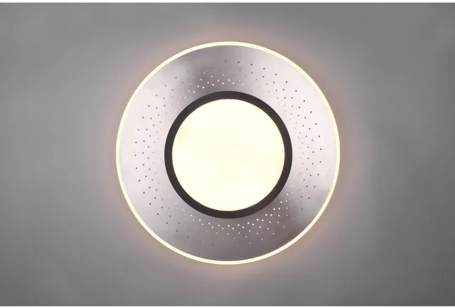 BES LED LED Plafondlamp - Plafondverlichting - Trion Virsa - 70W - Aanpasbare Kleur - Dimbaar - Afstandsbediening - Rond - Mat Nikkel - Aluminium