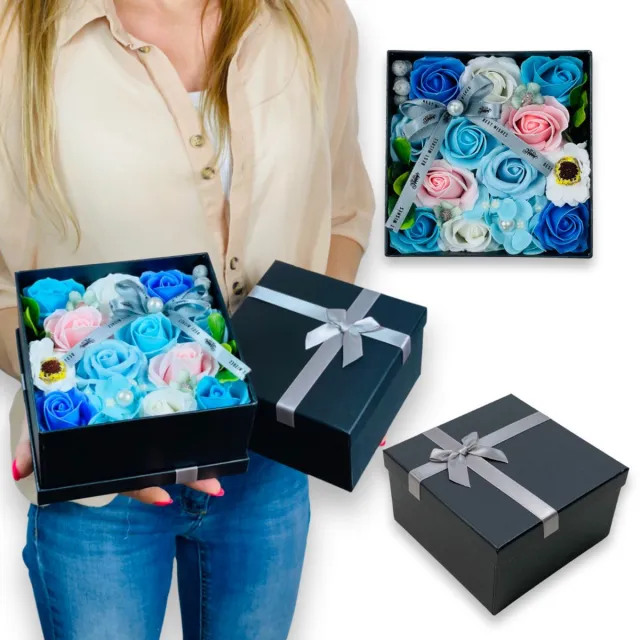 Inspiruj Flowerbox met Blauwe Zeepbloemen - Rechthoekige Doos