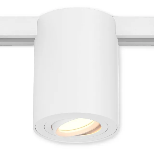 LEDVION Railspot 1-Fase - Kantelbaar - Wit Aluminium - Opbouwspot
