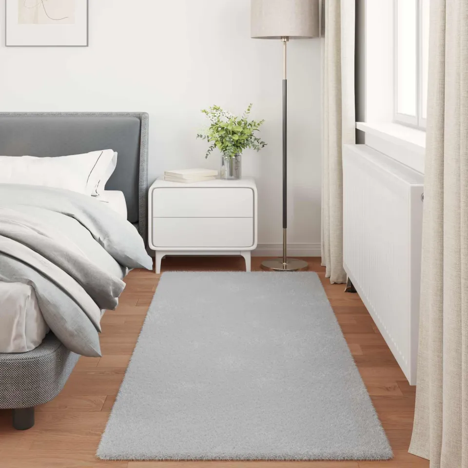 vidaXL Antislip vloerkleed van imitatie konijnenbont OLITE Grijs, foto 3