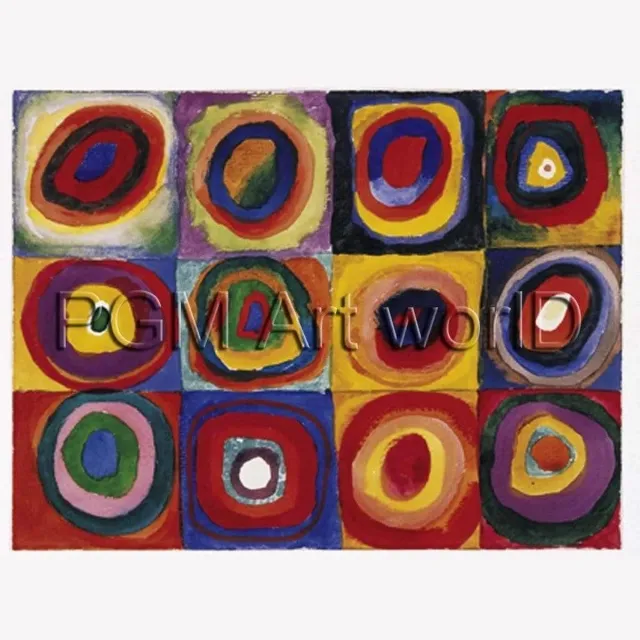 PGM Kunstdruk Wassily Kandinsky - Farbstudie Quadrate 120x90cm Divers