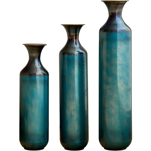 MODFU Vaas-Handgemaakt-Patina-Look-3 Maten-Niet Waterdicht-Blauwgroen