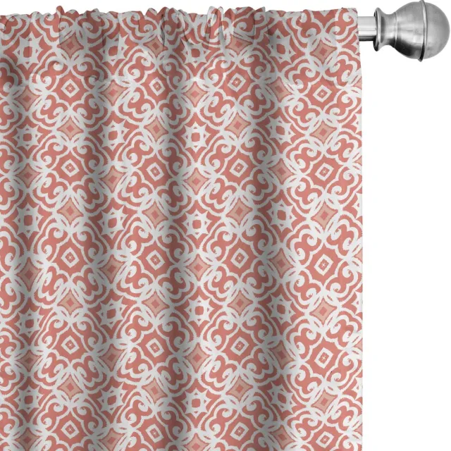 ABAKUHAUS Koralle Gordijnen – 2x75x225 cm – Microvezel – Halfverduisterend Koraal