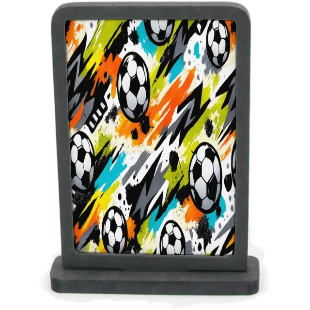 Mr Cadeautjes Houten fotolijst rechthoek met MDF inleg - design Neon basketbal-energieprint met dynamische beweging en score | cadeau Wit