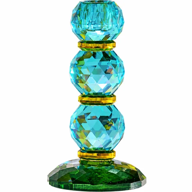 Werner Voss Werner Voß - Kandelaar - Fancy Crystal - Groen Blauw – kleurrijke glazen kandelaar - 17 cm groen/blauw